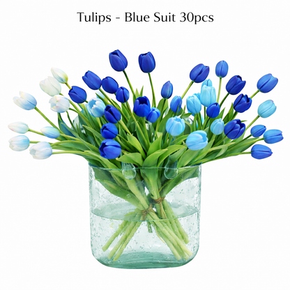 Artificial Tulips Flowers, Real Touch Latex Bouquet,Easter-ready Spring Décor