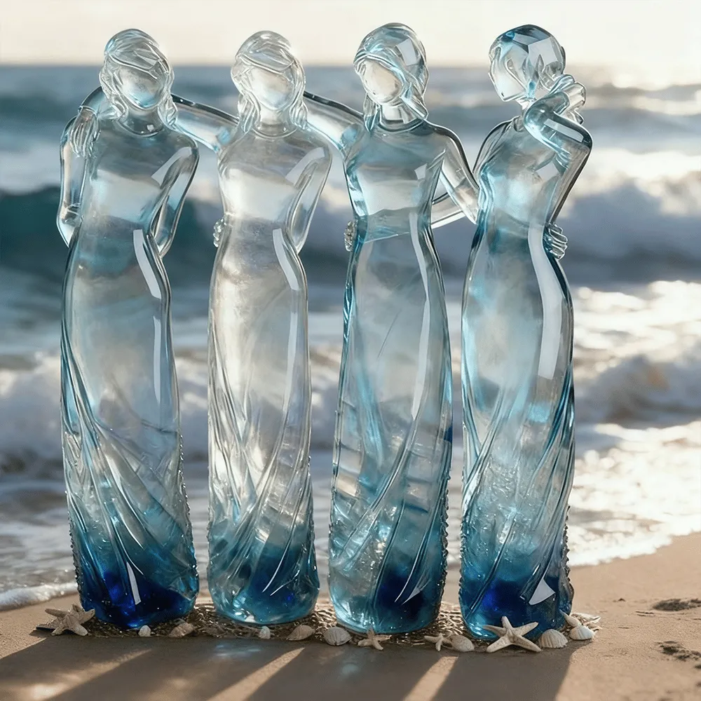 Celebrates Friendships Sea Glass Sisters Sculpture