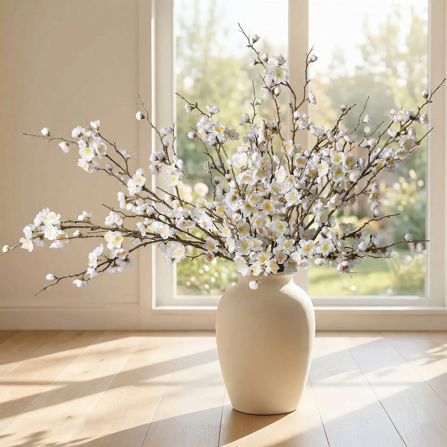 5 Stems Artificial Cherry Blossom Branches Spring Indoor Decoration