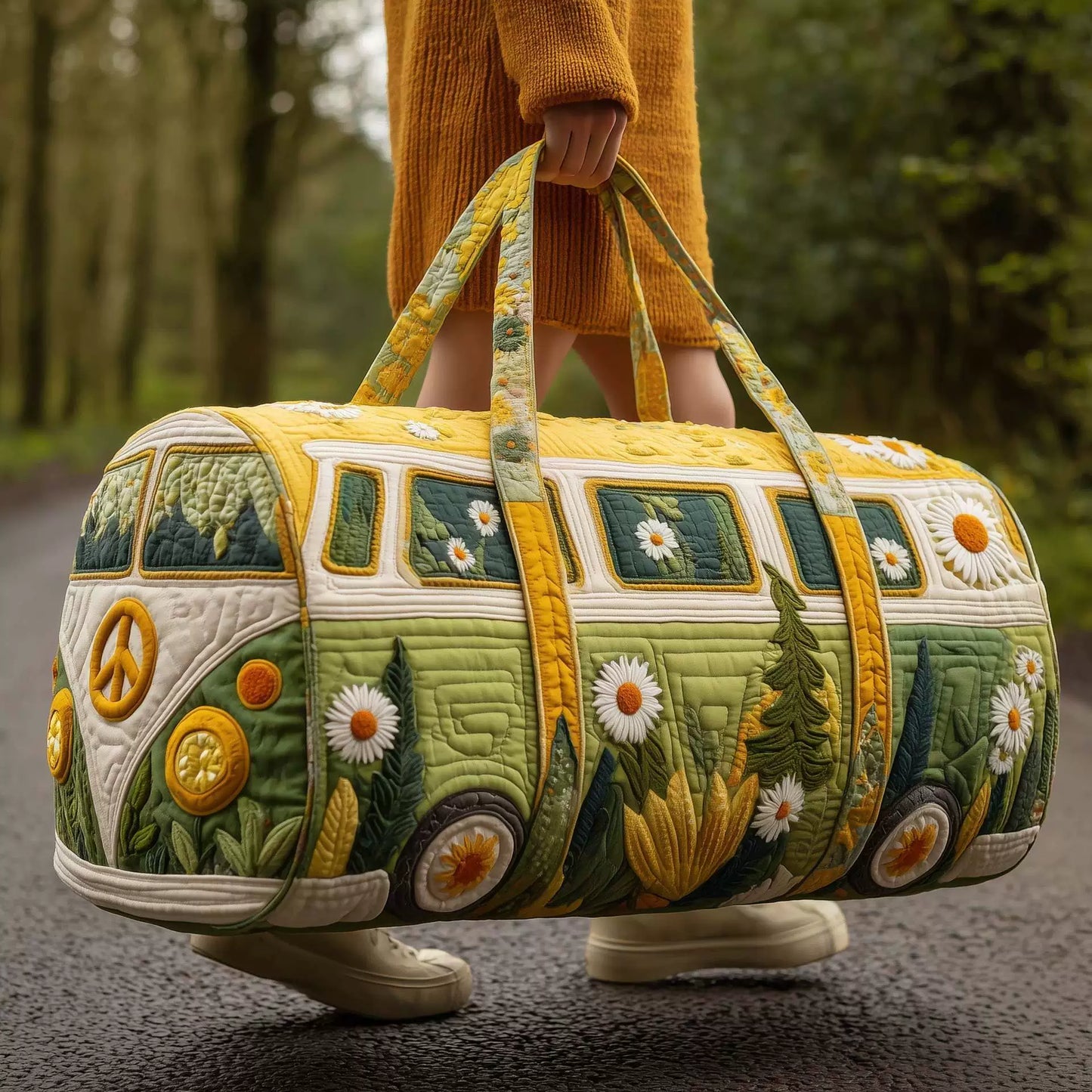 Unisex Bohemian Quilted Weekender Bag